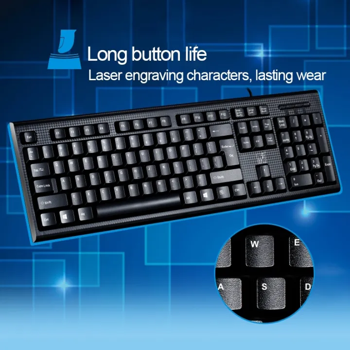 New-%20ZGB%20Q9%20104%20Keys%20USB%20Wired%20Grid%20Texture%20General%20Gaming%20Office%20Keyboard(Black)%20-%20Image%203