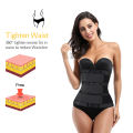 Hot Sweat Waist Slimming Fine-Tuning Zipper Belt Body Shaping Machine Weight Loss Exercise Belt Large Size Black XL.