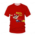 Super Mario Bros Cartoon T-shirt Anime Characters Mario and Luigi Cartoon Print Home 3D Print O-Neck T-shirt Children's Gift. 