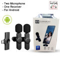 K9 Dual Microphone Wireless Lavalier Microphone for Android Type C.