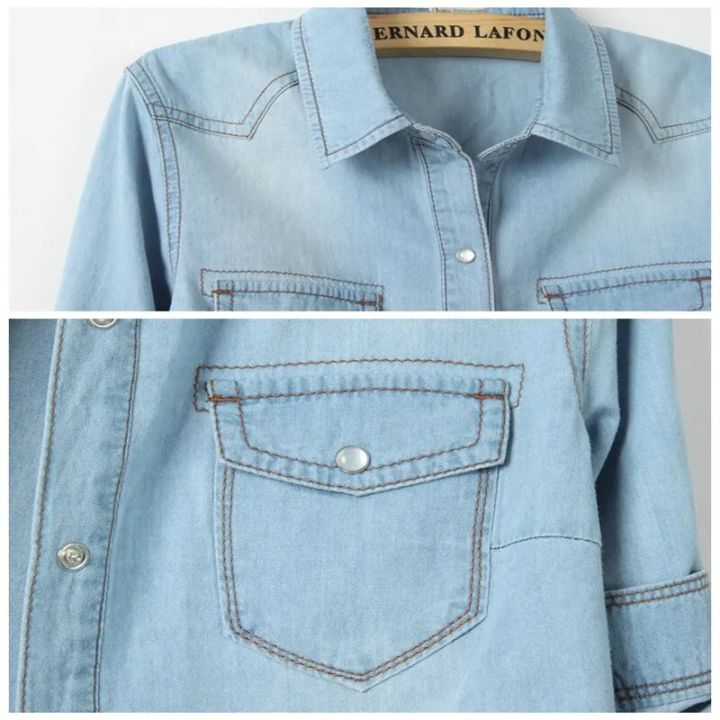 Denim%20Shirt%20Short%20Sleeve%20Womens%20Tops%20Chemise%20Femme%20Crop%20Tops%20Women%20Short%20Shirt%20Blouse%20Summer%20Cool%20Feminine%20Shirts%20-%20Image%205