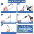 33Ft Stainless Steel Hose Clamp DIY Metal Strap and 20 Pcs Fasteners Adjustable Worm Gear Hose Clamps for Pipe Tube Easy Install Easy to Use.