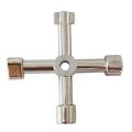 【Y Multifunction 4 Ways Universal Triangle Wrench Cross Key Plumber Keys Triangle Electric Control Cabinet Triangle Key Wrench Water Meter Valve home living cabinet Universal Panel Key Lock Wrench Triangle Square Elevator Switch Spanner. 
