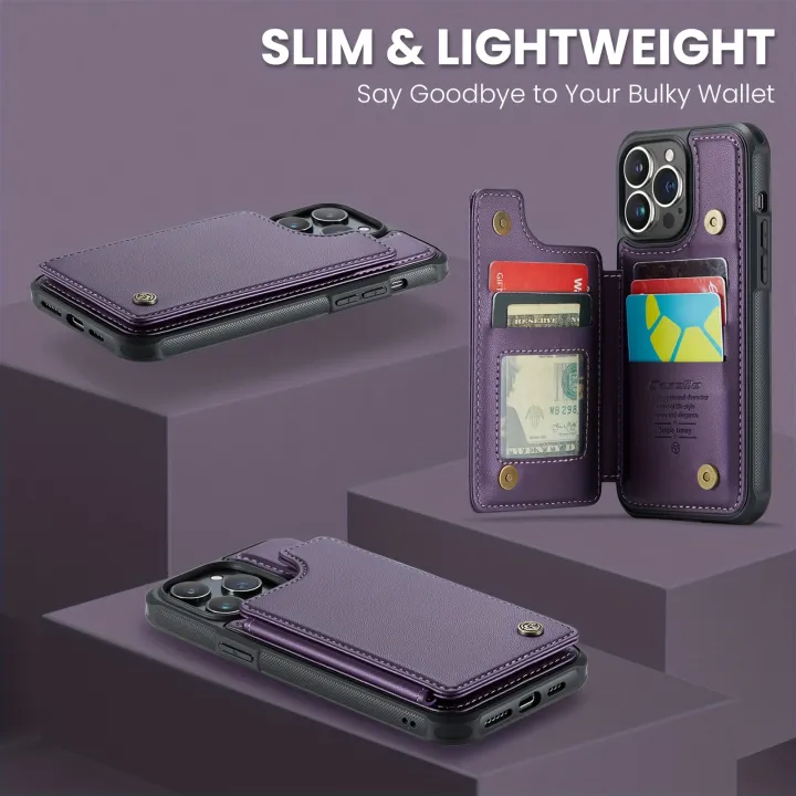 Premium%20Card%20Holder%20Wallet%20Case%20For%20IPhone%2015/14/13/12/11%20Pro%20Max%20-%20PU%20Faux%20Leather,%20RFID%20Blocking,%20Magnetic%20Clasp,%20And%20Shockproof%20Protection!%20-%20Image%205