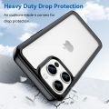 tzmar for iPhone 15 Pro Candy Color Hard Case Transparent Shockproof Back Phone Cover.