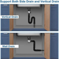 Wash Basin Water Pipe Anti-Odor Anti-Blocking Universal Basin Water Set Washbasin Horizontal Wall Row to Save Space. 