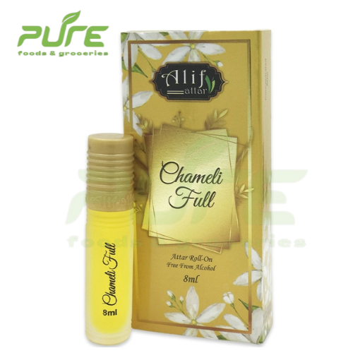 Alif Chameli Full Halal Attar - 8ml, Alif Chameli Full Attar for Men and Women Non Alcoholic Perfume Long Lasting Ator - 8ml