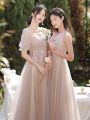 Bridesmaid Dress2023New Niche High Sense Summer Wedding Fairy Female Friends Sisters Group Dress Women's Long Slimming Dress.