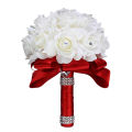 1 Bouquet Bride Wedding Party Bridesmaid Rhinestone Decor Foam Artificial Flower.