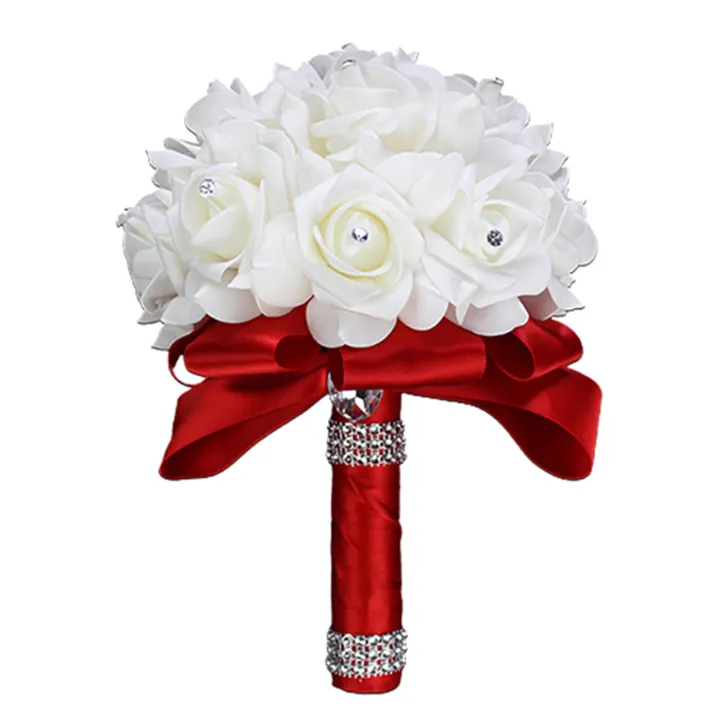 1%20Bouquet%20Bride%20Wedding%20Party%20Bridesmaid%20Rhinestone%20Decor%20Foam%20Artificial%20Flower%20-%20Image%205