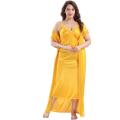 Fashionable 2 Part Nighty Ladies Sexy Silk Satin Night Dress 2 part Nabiha Fashion Sleeveless Nighties Nightgown Nightdress Lace Sleepwear Nightwear Satin Solid Women Robe Nighty Set Single Pcs Nighty and Night Gowns For Women.