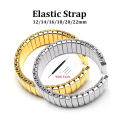12mm 14mm 16mm 18mm 20mm 22mm Elastic Stretch Expand Stainless Steel Watch Band Universal Metal Watch Strap Silver Gold Bracelet.