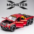 1:28 Mercedes-Benz X-CLASS EXY 6X6 Pickup Die-Cast Vehicles Alloy Model Car Toys With Light & Sound For Gift Collection.