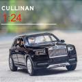 1:24 Rolls Royce Cullinan Diecast Metal Car Luxury SUV Alloy Model Car Simulation Sound Light Pull Back Car Toy For Kids Gift. 