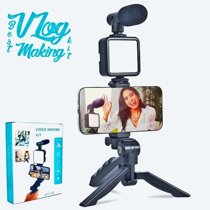 Phone Holder Photography Lighting Smartphone Smooth Video Kit Microphone LED Selfie Tripod Portable Handle