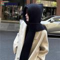 Cold Weatr Hat Windproof Knit Hat with Integrated Scarf for Outdoor Photography Reversible Design for Ear Protection Thick adwear Wrapped Cap for Reversible Hooded Scarf. 