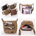 Retro Travel men's Shoulder Bag Flip Solid Color Casual Messenger Canvas Fashion Zipper Multifunctional Male Crossbody Bag.