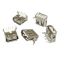 USB Female Port PCB Mount Type A USB2.0 Connector Right Angle - 6pcs. 