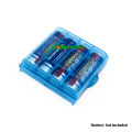 2 pcs x AA/AAA Battery Box 4-Section Hard Plastic Battery Storage Case.