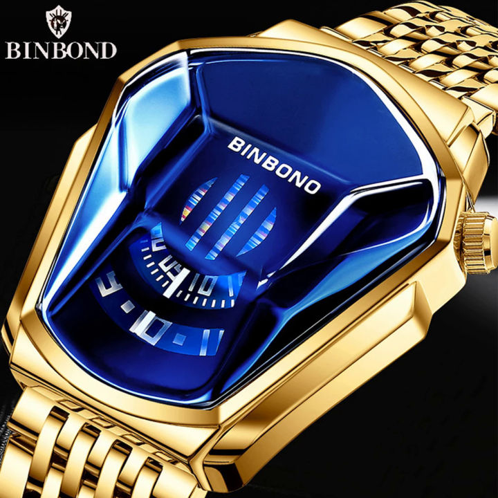 【NShisasN】Binbond Top Luxury Brand Trend Cool Men's Wrist Watch Stainless Steel Technology Fashion Quartz Watch For Men JiChe01