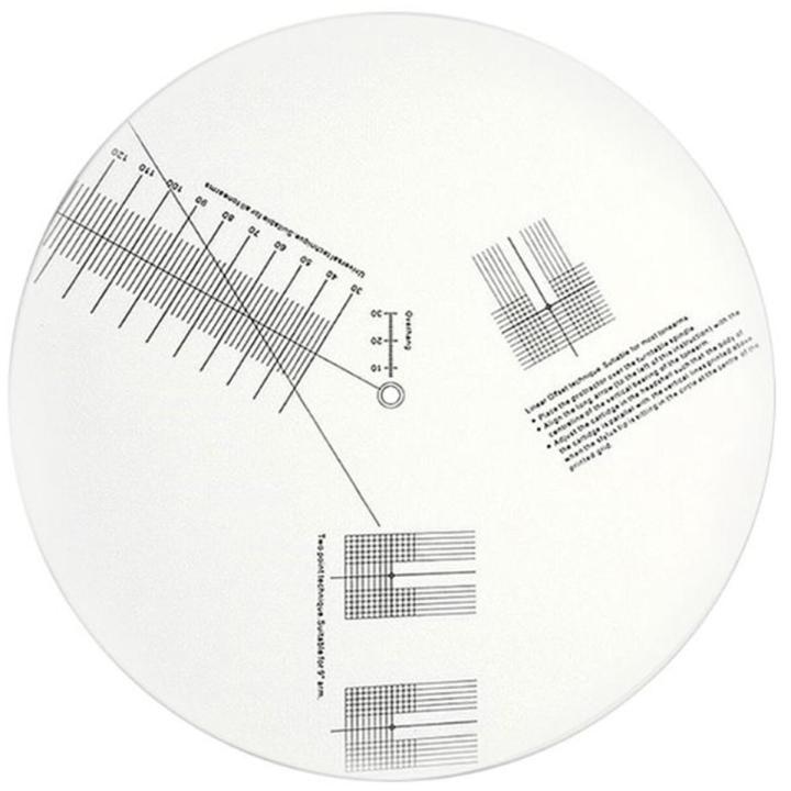 Calibration Plate , Anti-Sliding LP Vinyl Record Pickup Calibration Plate Distance Gauge Protractor Adjustment Tool Ruler for Turntable