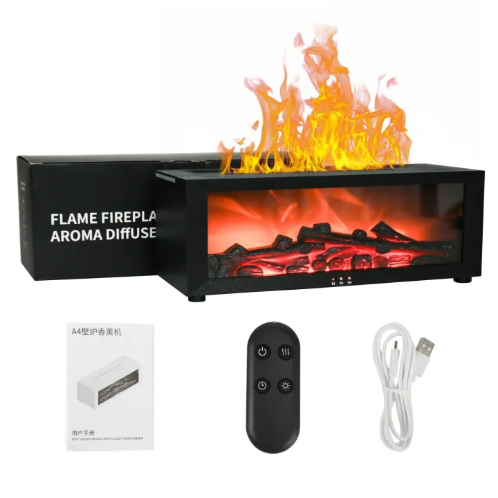 Fire Box Flame Humidifier & Aroma Diffuser with 7 Color LED Lights ...