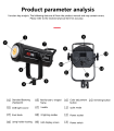 ZSYB Y500S Y500D 500W LED fotoğraf işığı 3200K-5600K profesyonel fotoğraf stüdyosu spot Bowens dağı kamera fotoğraf Video için. 