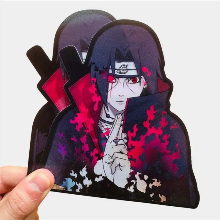 Anime Naruto Sticker 3D Gradient Uchiha Itachi Motion Stickers Creative Car Sticker Notebook Luggage Waterproof Decal Toy