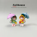 Open umbrella little girl cute cartoon desktop character knickknack creative office healing system micro landscape mini.