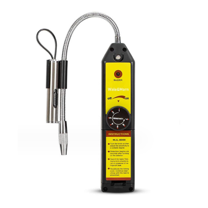 -6000-L Freon Leak Detector Halogen Leak Detector Refrigerant Gas HVAC R22 R410A R1234YF Detector with UV Light Easy Install Easy to Use