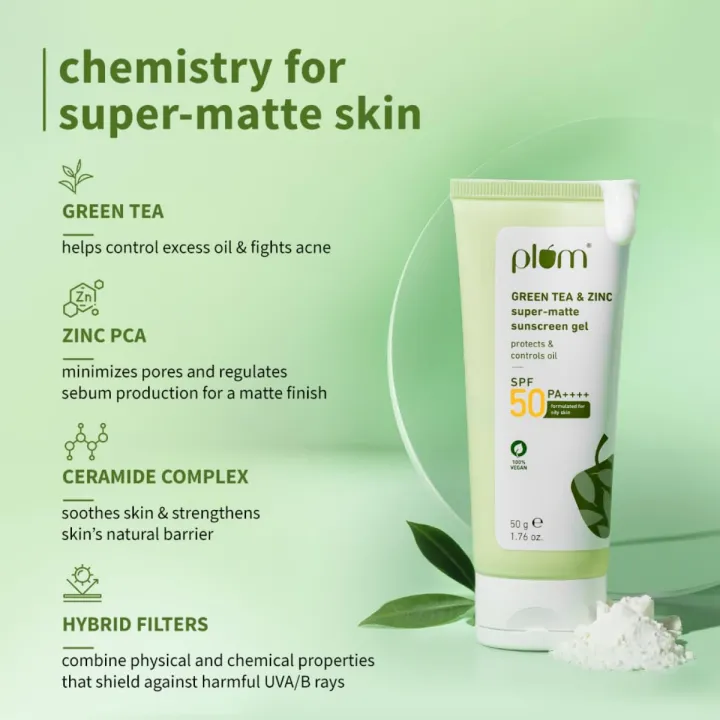 Plum%20Green%20Tea%20&%20Zinc%20Super-Matte%20Gel%20Sunscreen%20SPF%2050%20PA%20++++%2050%20g%20-%20Image%202