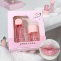 2Pcs/Box Lightweight Water Light Lip Oil Night Lip Mask Set Moisturizing Hydration Fade Liplines Lip Care Serum Primer Cosmetics.