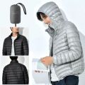 Size M-5XL Fall Down Jacket Men's Short Light and Thin Business Trend Trend Hooded Thick Warm White Duck Down Male Coat. 