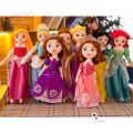 55/65cm Disney Sleeping Beauty Snow White Mermaid Bell Princess Cinderella Kawaii Plush Toy Doll Toys For Children Girls Gifts.