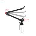 Microphone Arm Mic Stand Desk Mounted Foldable Clip on Cable Management Holder Accessory 360° Rotation Space Saving for Video Gaming. 