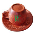 Clay Cup.  Clay Tea Cup. Matir cup. Matir Tea cup. Handmade. Organic .Clay Tea Cup.   Dinner set. matir cup set.  6 cup & press .  Mallik Trading. 