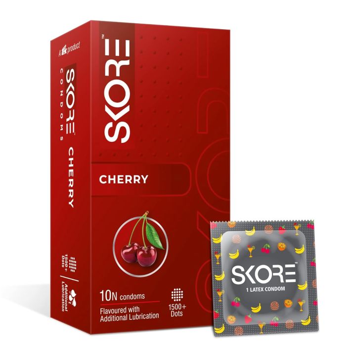 Skore%20Cherry%20Flavored%201500%20Dots%20Condoms%20for%20Men%20With%20Extra%20Lubrication%20%7C%2010pcs%20Pack%20%7C%20India%20-%20Image%202