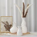 Nordic minimalist plain fired ceramic vase living room dried flowers flower arrangement abstract creative home decoration ornaments.