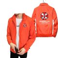 Men Umbrella Corporation Print Zipper Jacket Coat Spring Autumn Fashion Oversized Windbreaker Male Clothing New Streetwear 7xl.