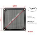 4Pack 120mm Computer Fan Filter Grills Stainless Steel Wire Mesh,Aluminum Alloy Ventilation Mesh Dust Filter Grill,Black. 