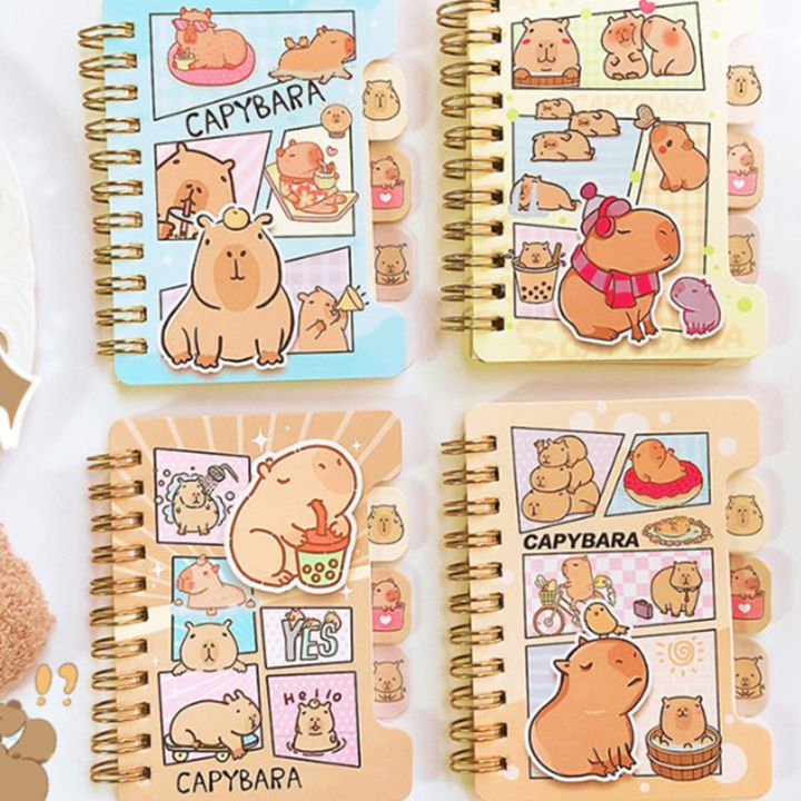 Cute Capybara Notebook Cartoon Animal Notepads Student Hand Ledger PP Coil Book For Girl Student Stationery Supplies