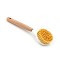 Pot Brush With Bamboo Long Laundry Handle Dishes Cleaner Pot Pan Cleaning Brushes Kitchen Cleaning Tool.