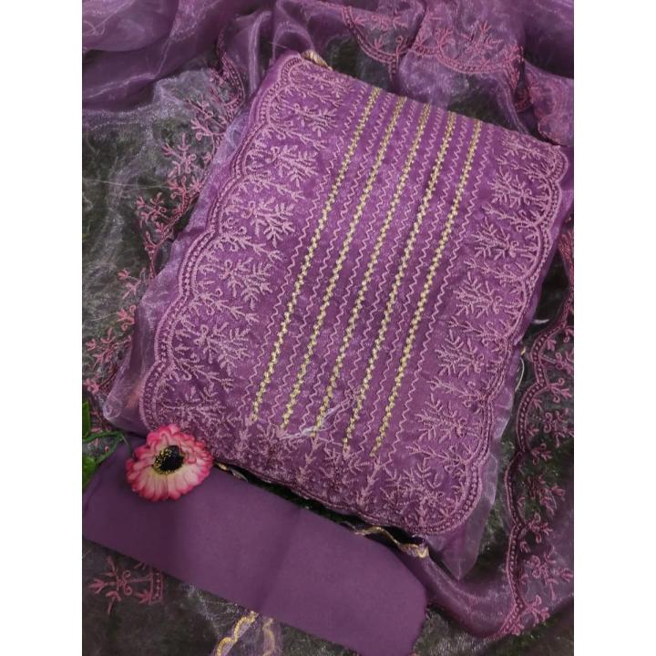 SK Fashion Organza Tissu Shalwar Kameez - Comfortable and Suitable for All Seasons and Occasions