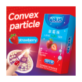 GJG Super Thin Strawberry Flavored Latex Enhanced Pleasure Condoms - 10pcs/Box. 