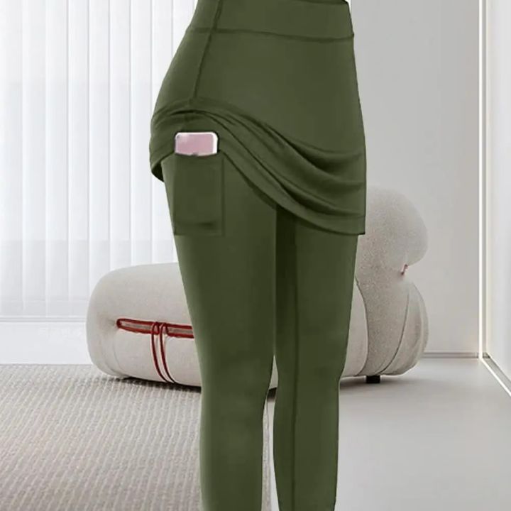 2-piece%20Workout%20Leggings%20Yoga%20Leggings%20Women%20Skirt%20Pants%20Workout%20Leggings%20Fashion%20Casual%20Running%20Fitness%20Pants%20Skirt%20-%20Image%203
