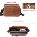 Business Shoulder bag Sophisticated Vintage PU leather Crossbody bag Classic High quality Leather bag for Office Business trip Daily use Gift Men's fashion. 