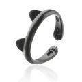 Trendy Cat Paw and Ear Ring for Girls, Minimalist Indie Pet Jewelry, Open Design Finger Ring. 