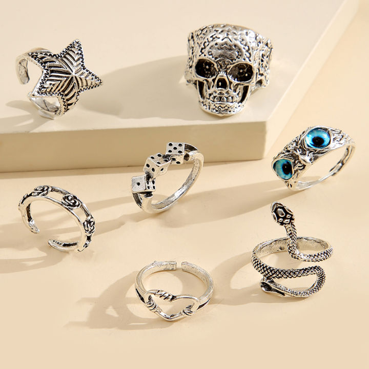 Exaggerated%20Punk%20Dark%20Skull%20Heart%20Snake%20Men%20Ring%20Set%20Vintage%20Spades%20A%20Drop%20Oil%20Owl%20Butterfly%20Silver%20Open%20Adjustable%20Ring%20-%20Image%207