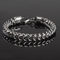 Silver Unique Stainless Steel Bracelet for Men. 
