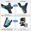Camera mount/helmet chin mount strap for helmet.